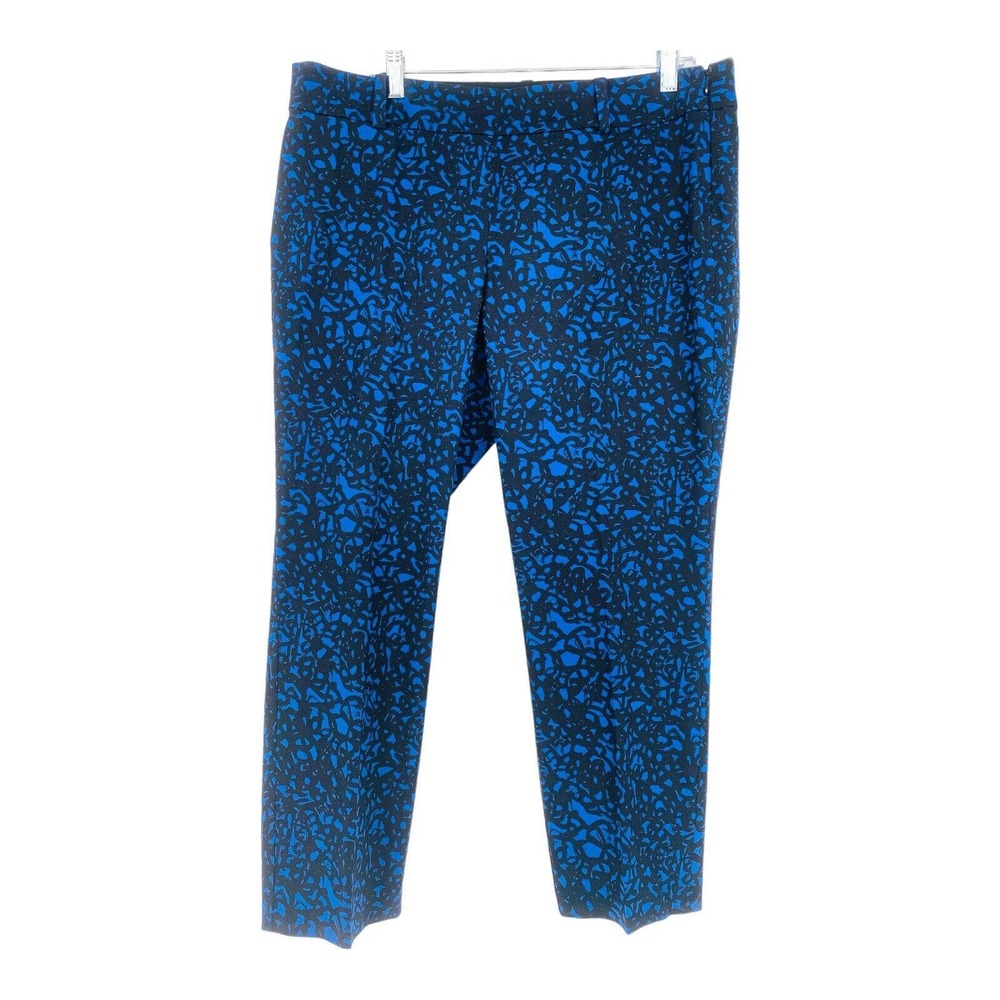 Ann Taylor Chelsea‎ Crop Black & Blue Printed High Rise Pants Size 14 Women’s